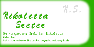 nikoletta sreter business card
